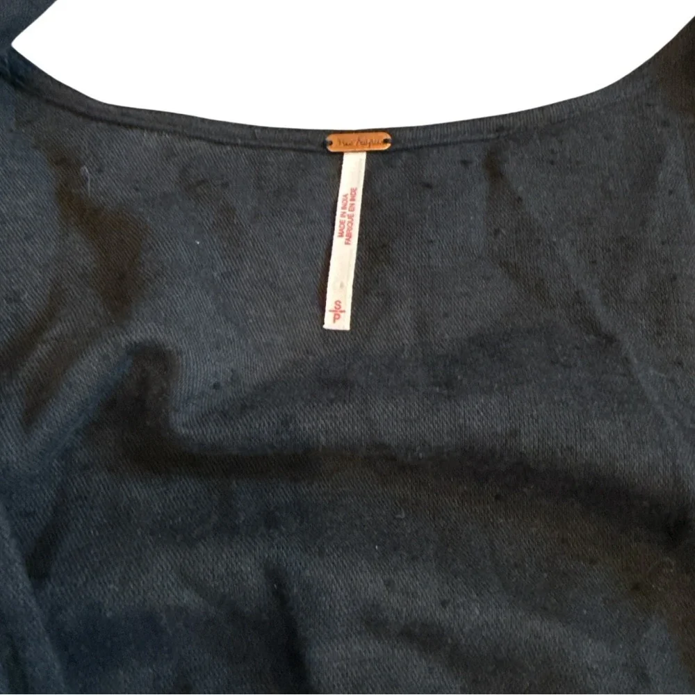 Free People Black wrap around top